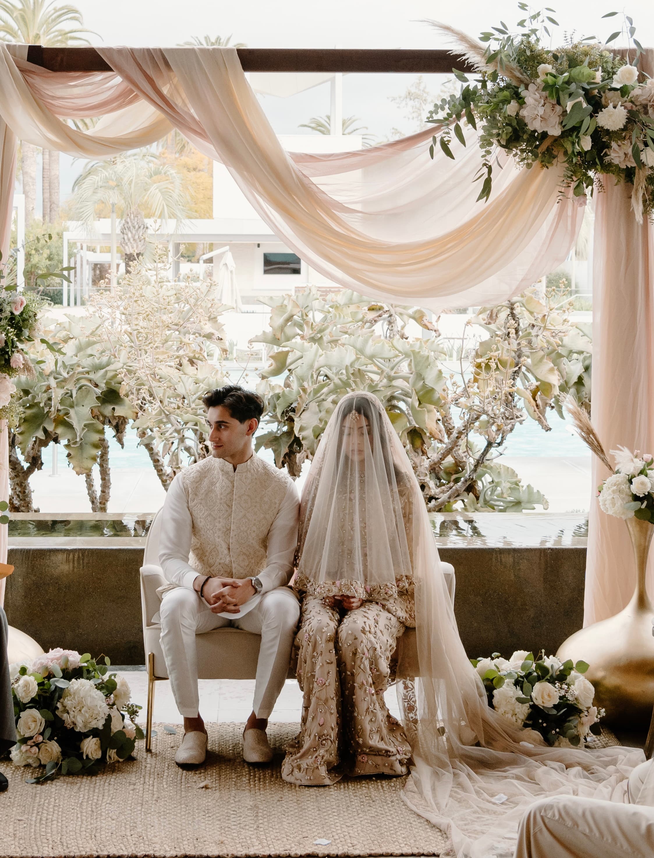 Couple wedding ceremony